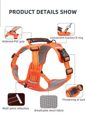 Nouveau harnais de poitrine pour animaux de compagnie à style gilet réfléchissant grand harnais de poitrine pour chiens à l'épreuve des explosions corde de traction pour chiens