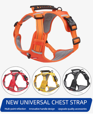 Nouveau harnais de poitrine pour animaux de compagnie à style gilet réfléchissant grand harnais de poitrine pour chiens à l'épreuve des explosions corde de traction pour chiens